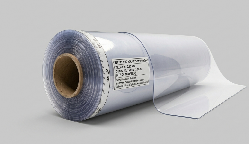 0.80 mm Şeffaf Branda 150 cm