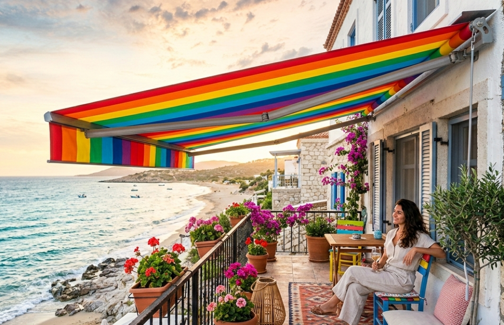 Balkon Tentesi Demonte 400 x 250 cm Açılım