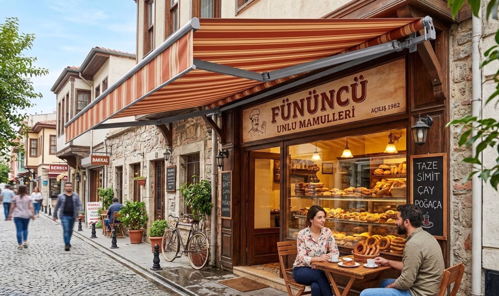 Manüel Dükkan Tentesi 350cm Genişlik Açılımı 200cm